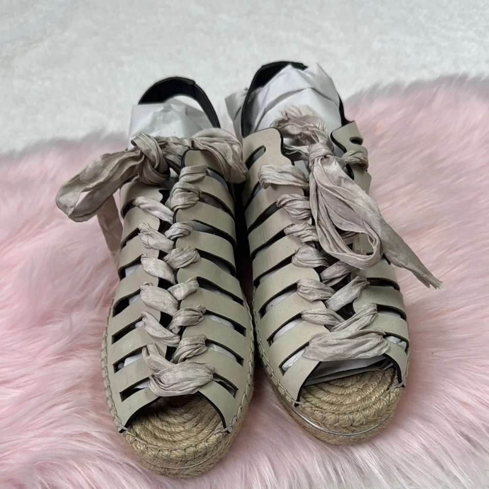 Rebecca Minkoff Cream Espadrilles with Woven Design